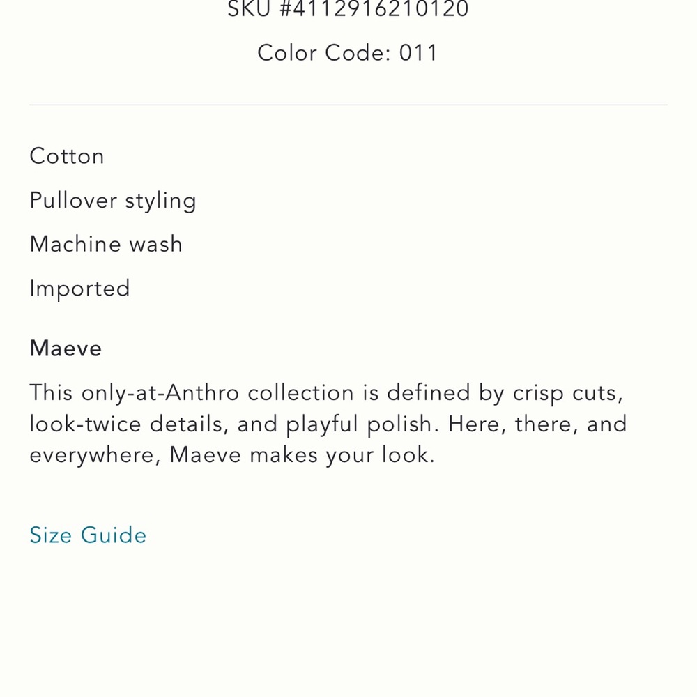 *Anthropologie Maeve Short Sleeve Collared Smocked Waist Shirt - Picture 4 of 4